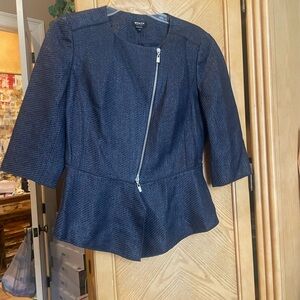 Worth Women's Navy Textured Blazer size small